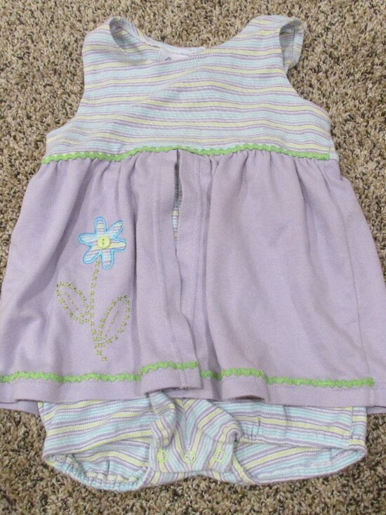 Hearts & Flowers Other - Hearts & Flowers Sleeveless Romper Toddler Girls Size 24M Purple Striped Floral
